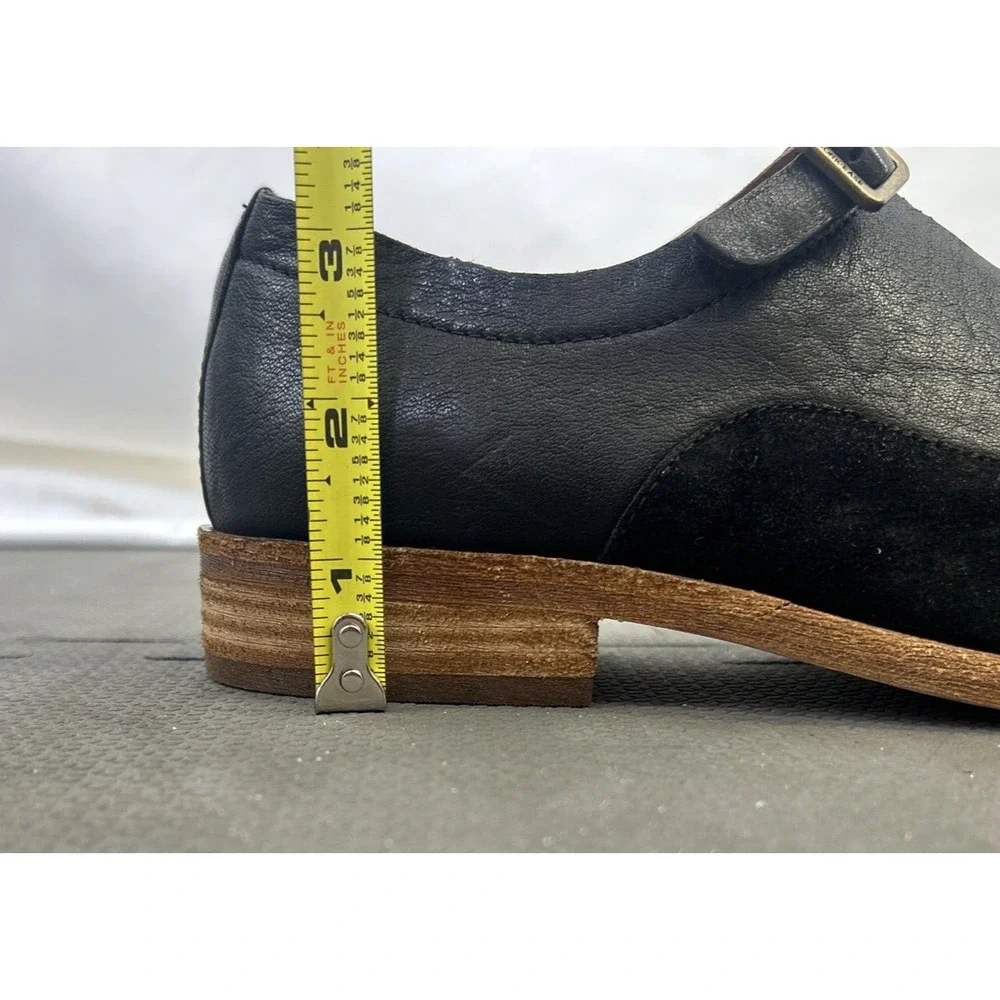 Kork-Ease Niseda Oxford Shoes 6.5 Black Suede Leather Buckle Loafers Bnfts Chrty